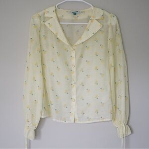 Cherry printed blouse size M